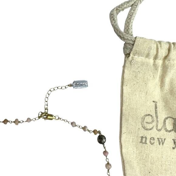 ela ray Diana Satellite Choker Necklace Pink Opal Pyrite 12" - Picture 5 of 5